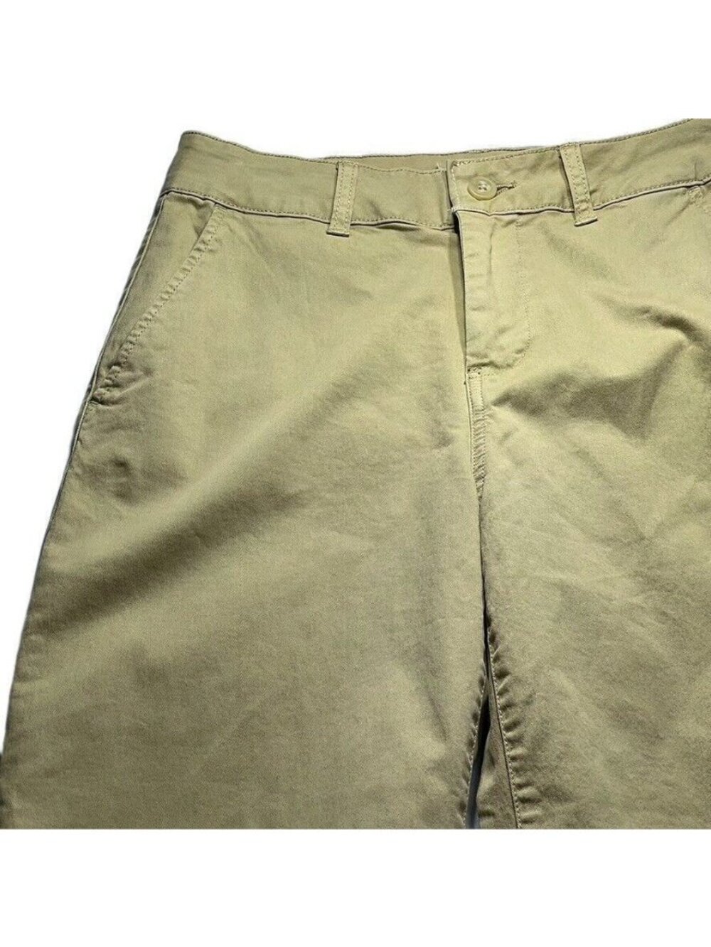 Wide Leg Khaki Cotton Cropped Pants With Front & Back Pockets from Daily Ritual - Picture 7 of 11